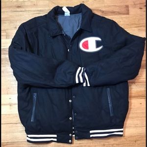 REVERSIBLE CHAMPION VARSITY BOMBER JACKET